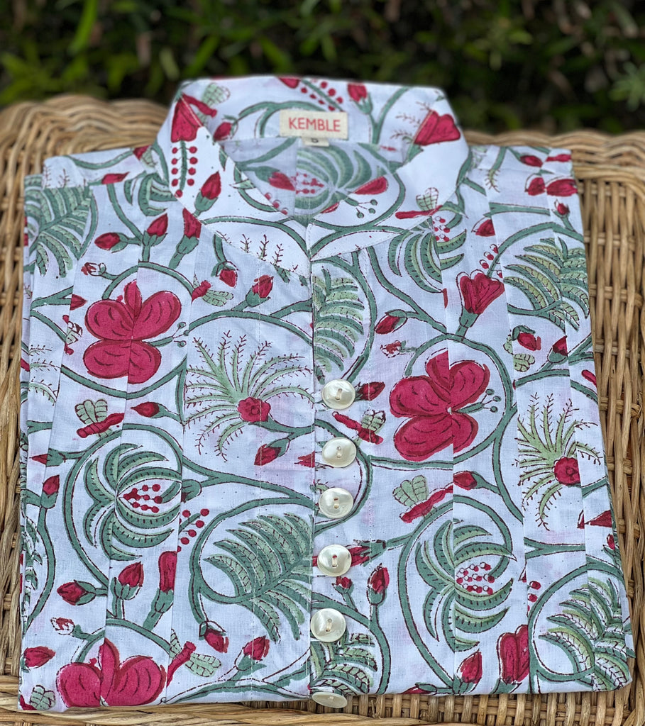 Red Floral Fern Palm Beach Tunic - The Kemble Shop