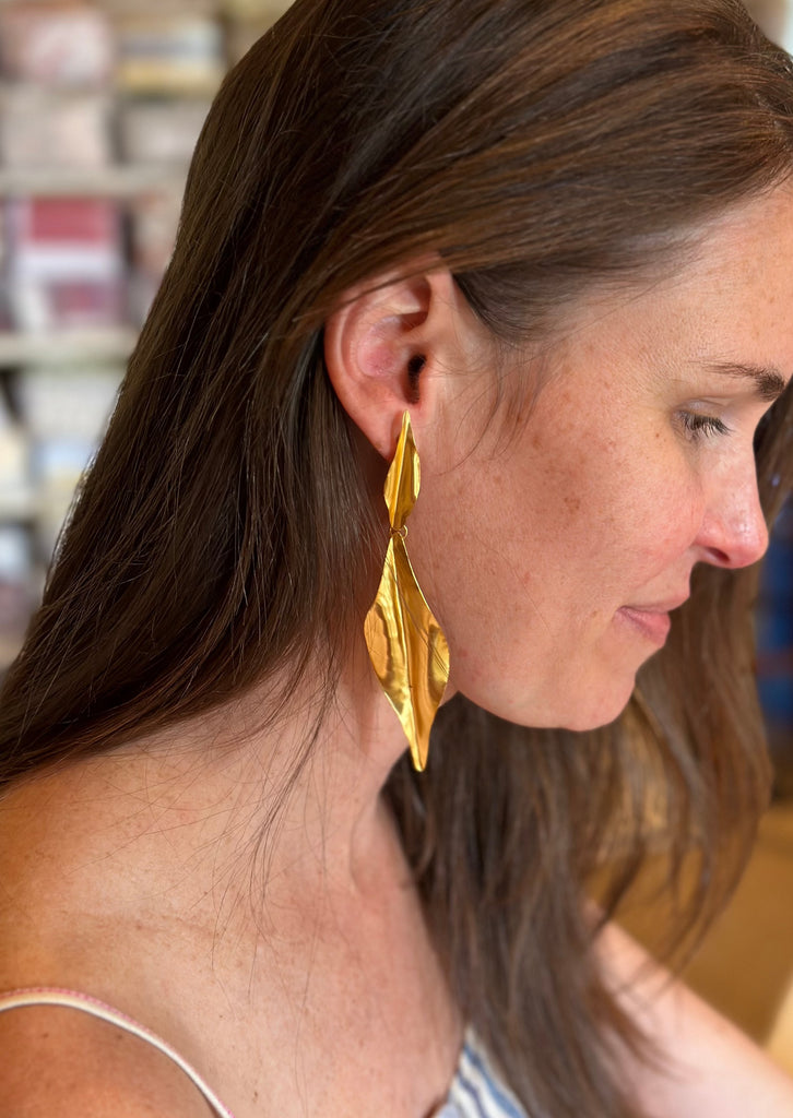 Gold Leaf Earrings - Mercedes Salazar - The Kemble Shop