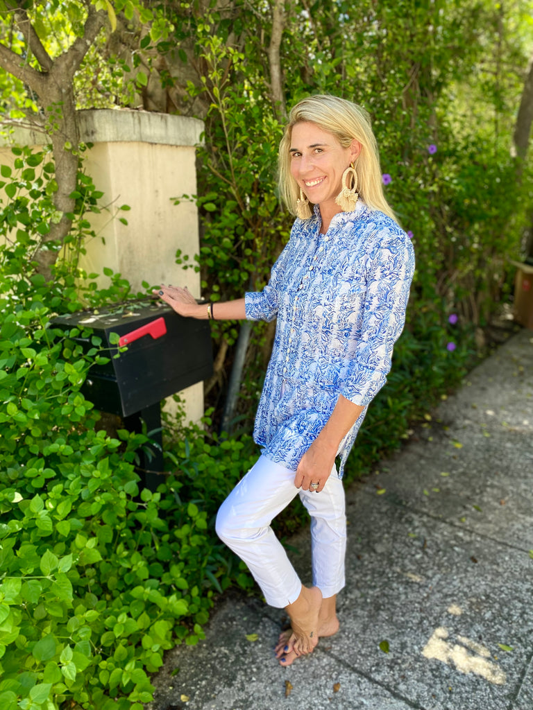 NEW Blue Current Palm Beach Tunic - The Kemble Shop