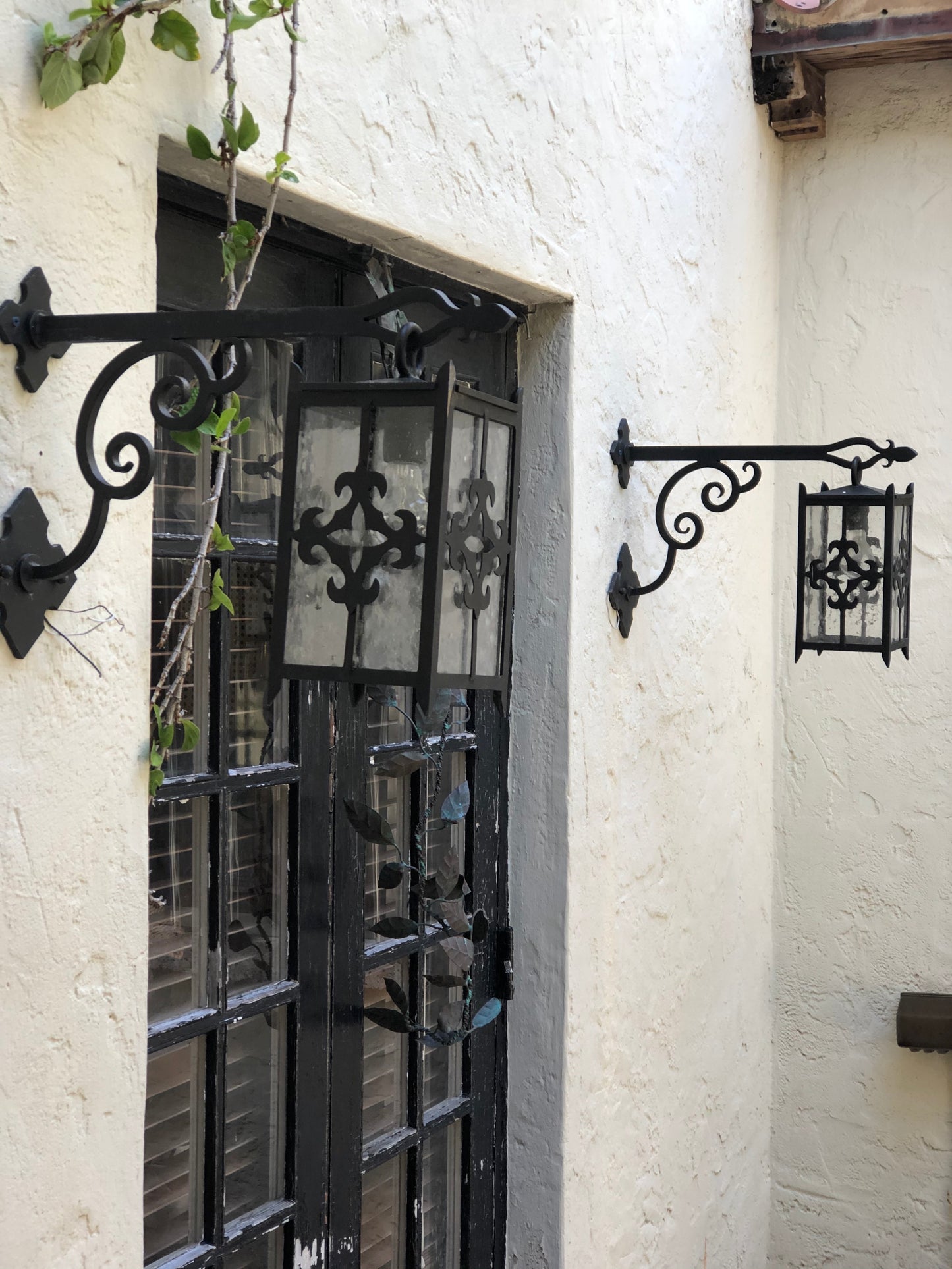 Pair of Murchamp Lantern Sconces w/Arm - The Kemble Shop