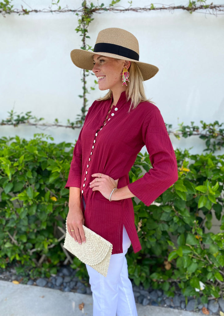 Raspberry Palm Beach Tunic - The Kemble Shop