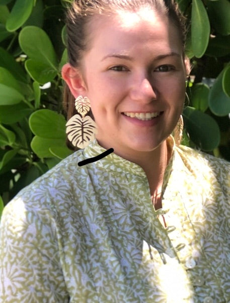 White Leaf Earrings - The Kemble Shop