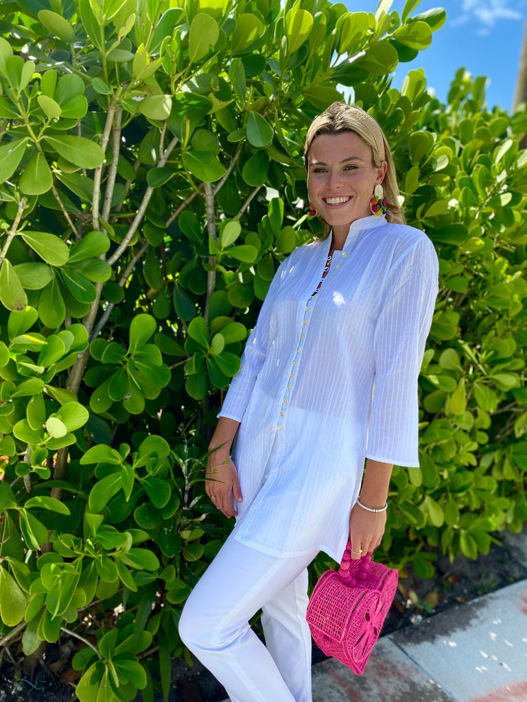 Classic Solid White Palm Beach Tunic - The Kemble Shop
