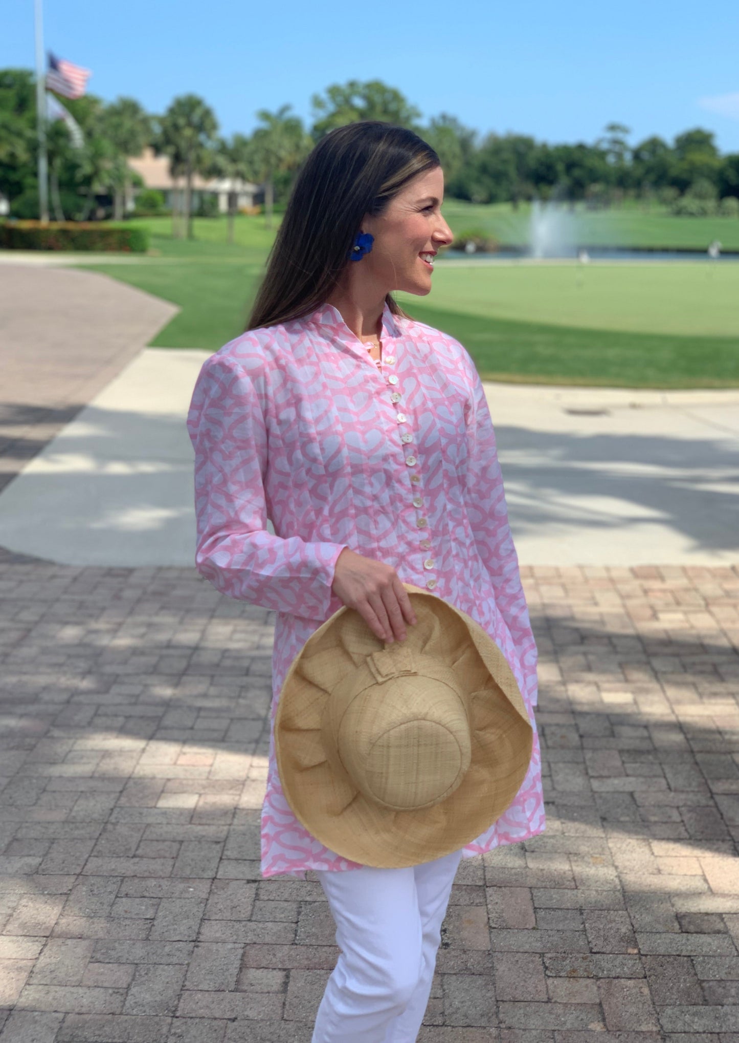 Light Pink Heart Palm Beach Tunic - The Kemble Shop