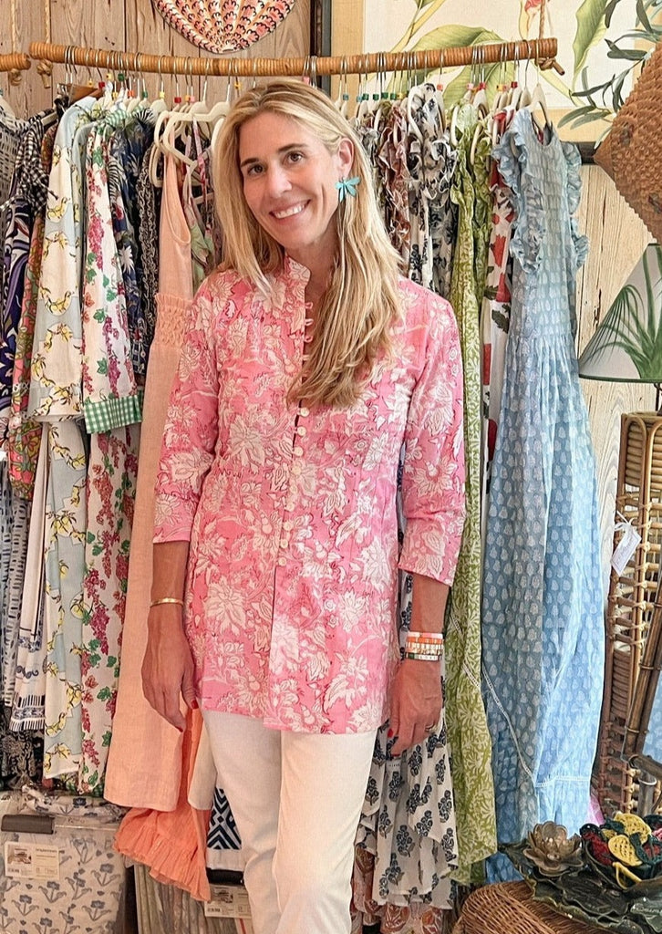 Deep Pink Floral Palm Beach Tunic - The Kemble Shop