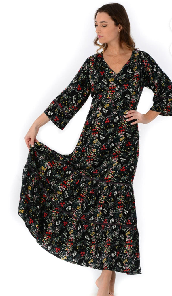 Black Floral Alana Dress - Walker & Wade - The Kemble Shop