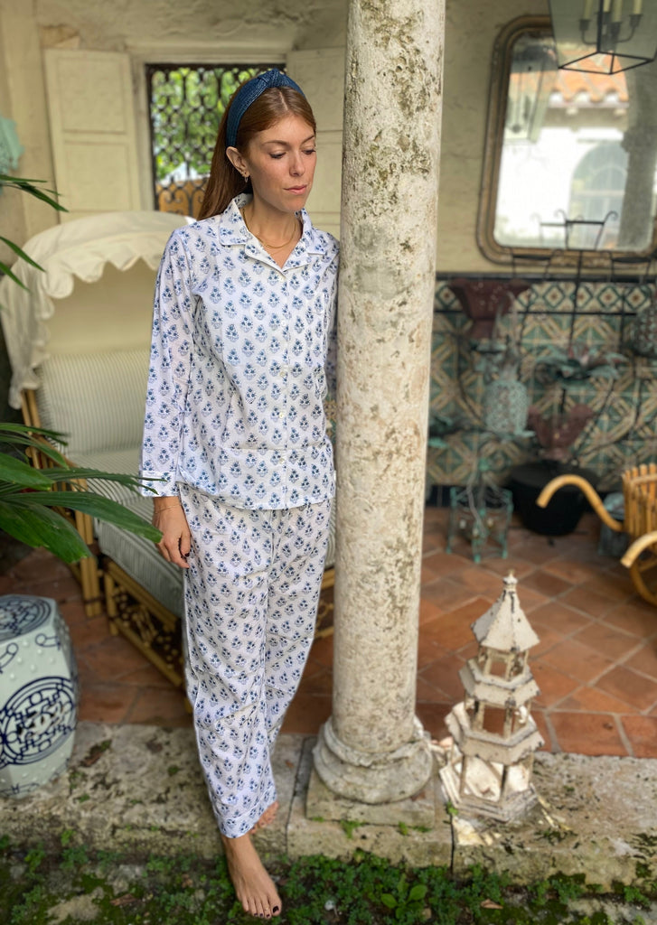 Mini Blue Poppy Palm Beach Pajamas - The Kemble Shop