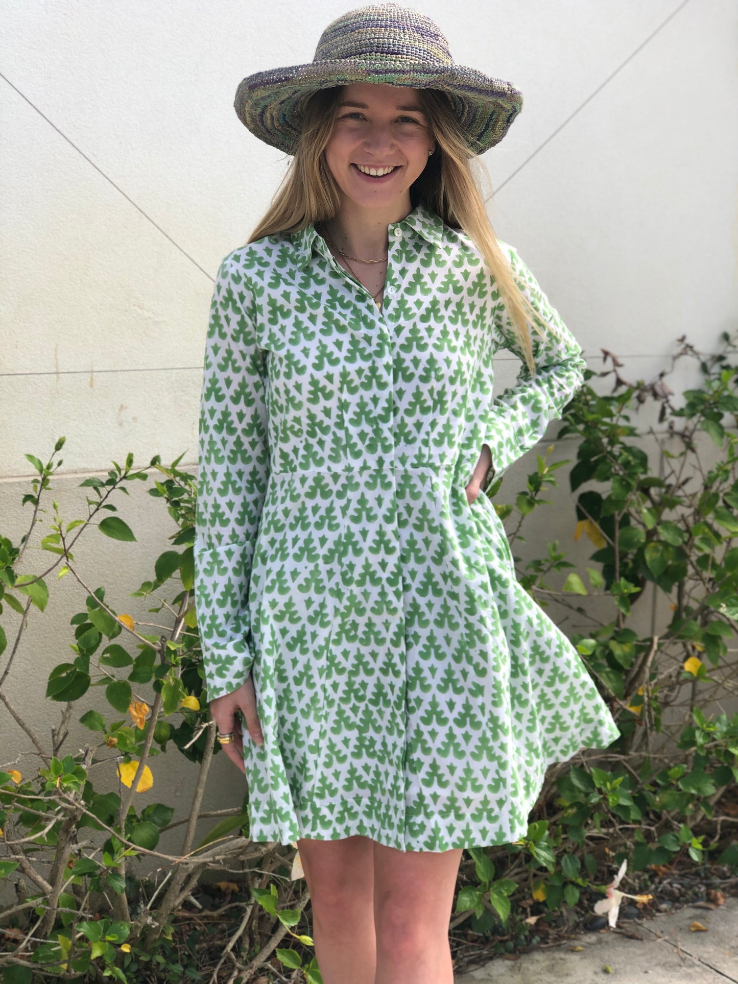 Jamie Celadon Mini Shirt Dress - The Kemble Shop