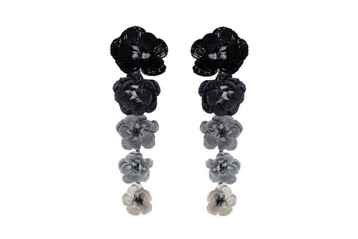 Black Ombré Flower Drop Earrings - The Kemble Shop