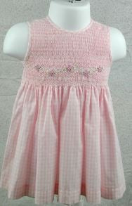Girls Pink Smocked Floral Dress - The Kemble Shop