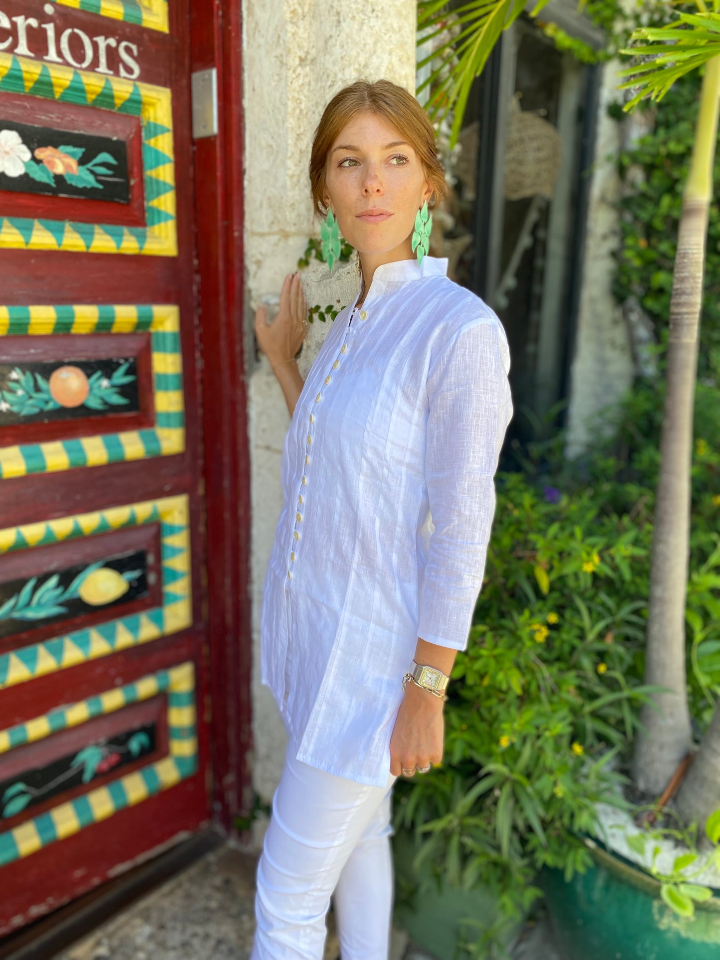 NEW Linen White Palm Beach Tunic - The Kemble Shop