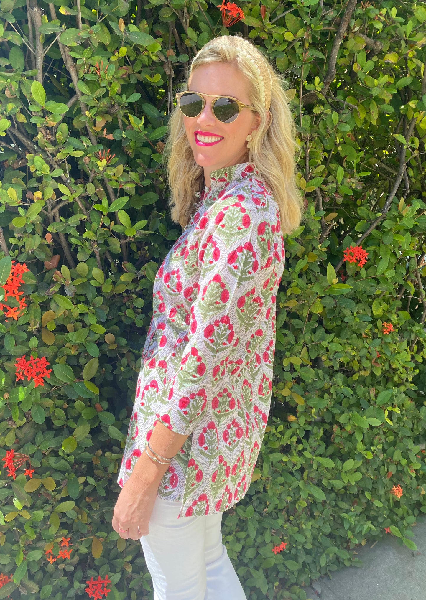 Rose Poppy Floral Palm Beach Tunic - The Kemble Shop