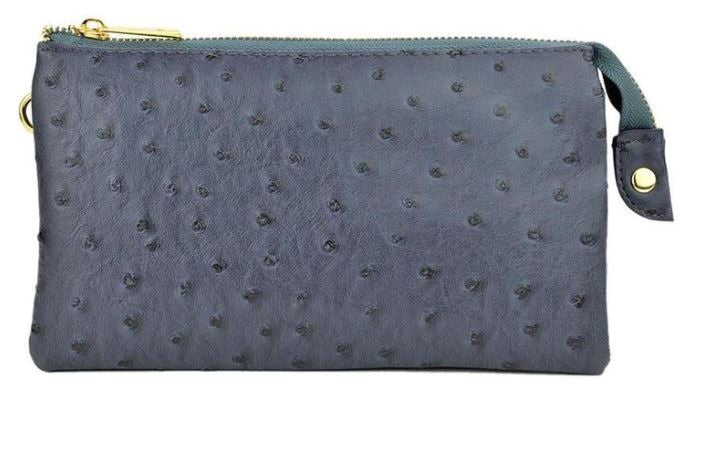Black Small Faux Ostrich Clutch w/ Tassel - The Kemble Shop