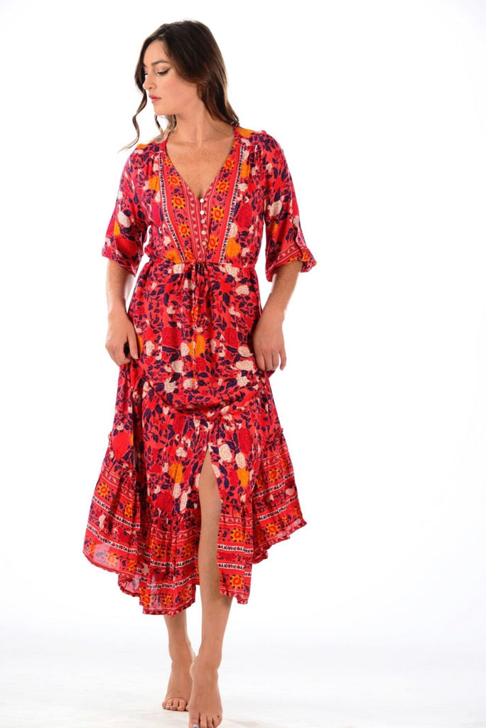 Cherry Red Carrie Dress - Walker & Wade - The Kemble Shop