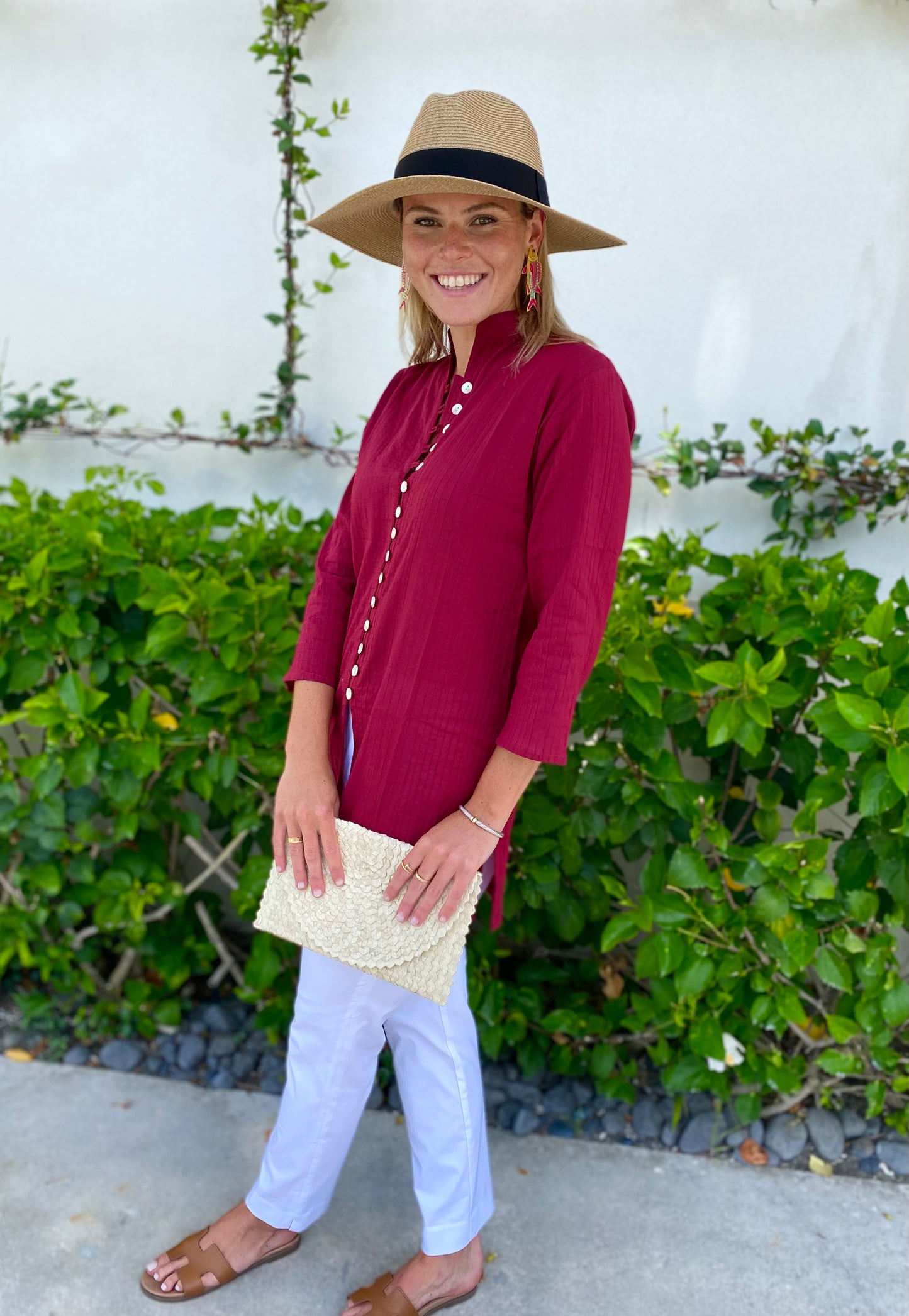 Raspberry Palm Beach Tunic - The Kemble Shop