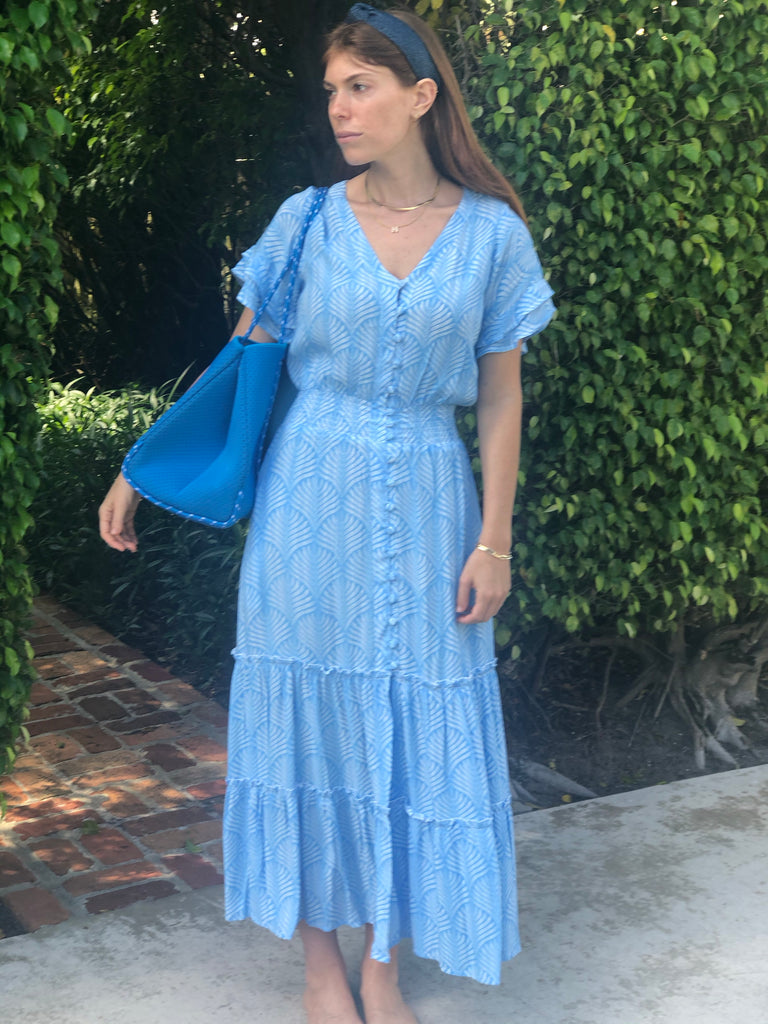 Periwinkle Palm Christina Dress- Walker & Wade - The Kemble Shop