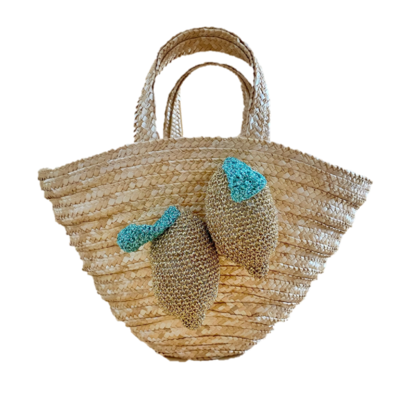 Natural Straw Lemon Tote - The Kemble Shop