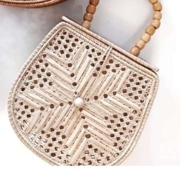 Woven Nina Tote w/ Bamboo Handle - The Kemble Shop