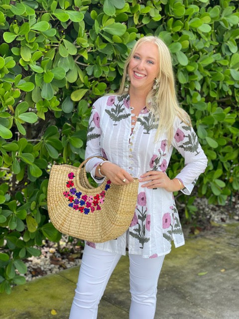 Mauve Poppy Palm Beach Tunic - The Kemble Shop
