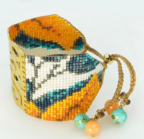YELLOW Beaded SUMMER DROPS LARGE - 18 Kt. Gold-Plated Bead Bracelet - Martha Duran - The Kemble Shop