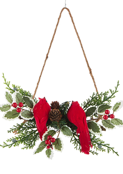 Cardinal on Branch Ornament- 10.75" - The Kemble Shop