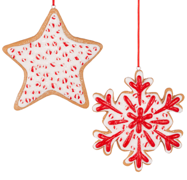 Star and Snowflake Gingerbread Cookie Ornament - 4.5" - The Kemble Shop