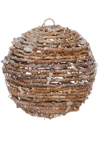 Snowy Vine Ball Ornament - 7" - The Kemble Shop