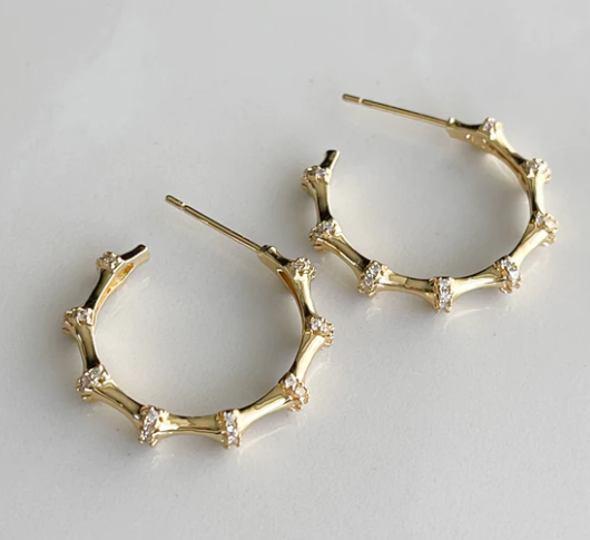 Stardust Pave Hoops - Idalia - The Kemble Shop