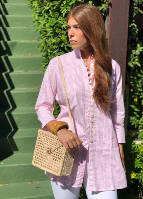 Pink and White Striped Palm Beach Tunic - The Kemble Shop