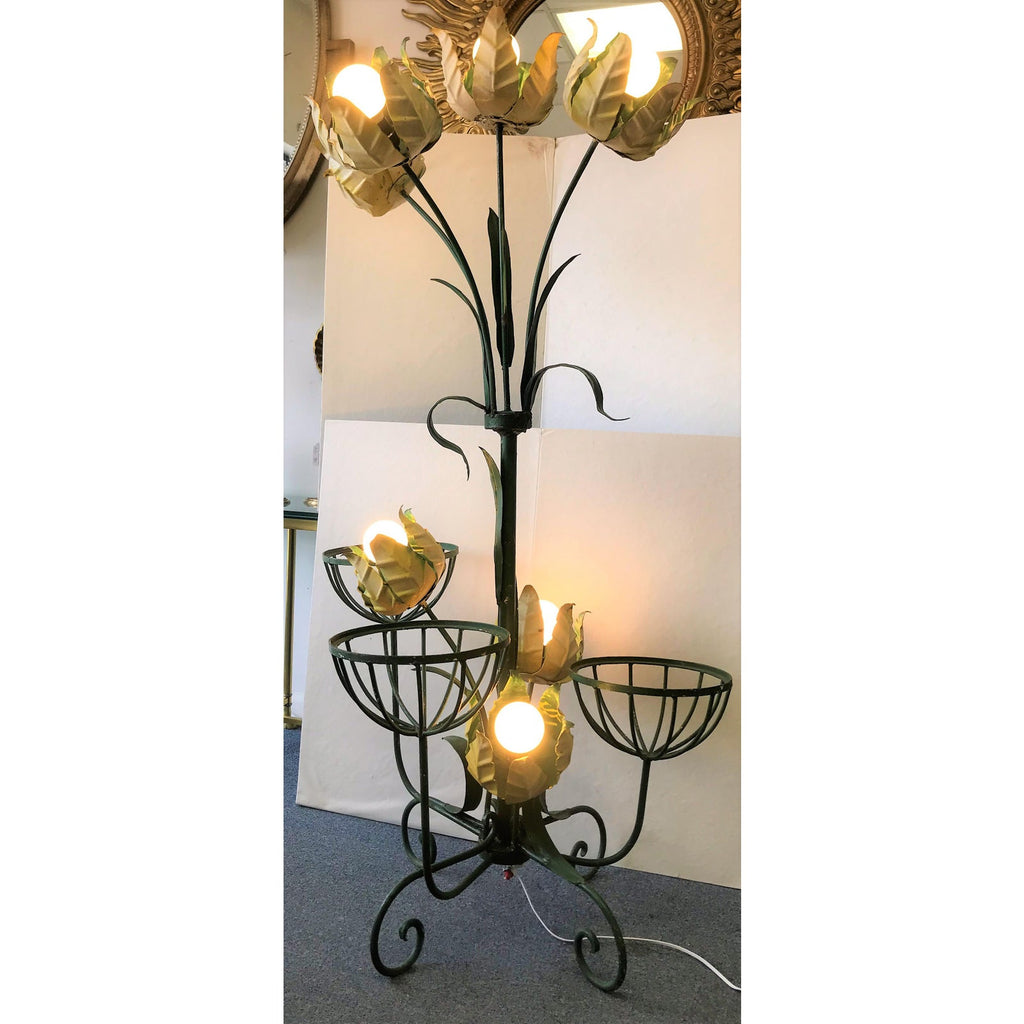 Italian Tole Tulip Floor Lamp - The Kemble Shop