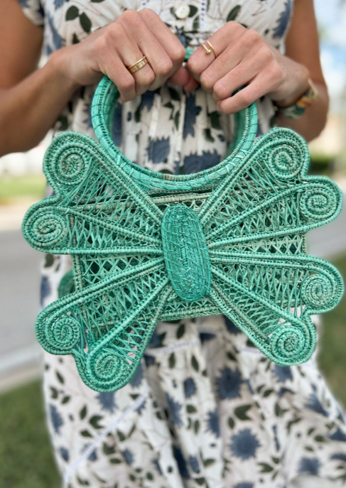 Turquoise Large Butterfly Tote - The Kemble Shop