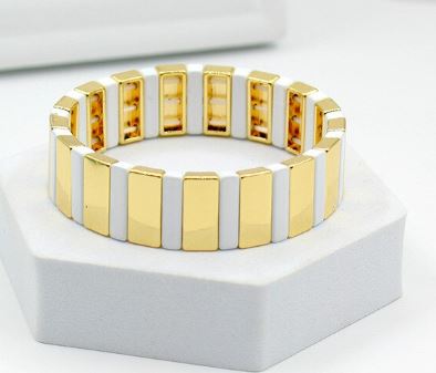 Gold Tile Enamel Bracelets - The Kemble Shop